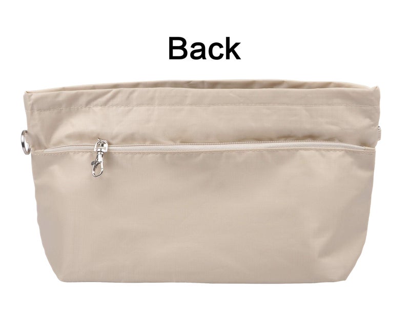 Vercord Purse Organizer Insert Bag Tote Handbags Pocketbook Inserts Organizers Zipper 11 Pockets Beige S - Image 5